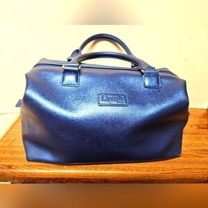 Lipault Paris "Lady Plume" Metallic Blue Doctor's Satchel Bag, Medium